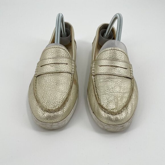 Cole Haan Grand OS Gold Metallic Leather Slip On Loafers Womens Size 9.5B - Picture 8 of 8